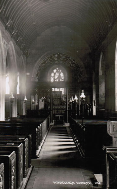Parish Church Winkleigh  \ vintage image interior